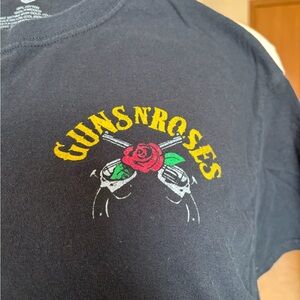 Guns N' Roses Vintage Logo Tee - Black with Yellow & Red Graphic